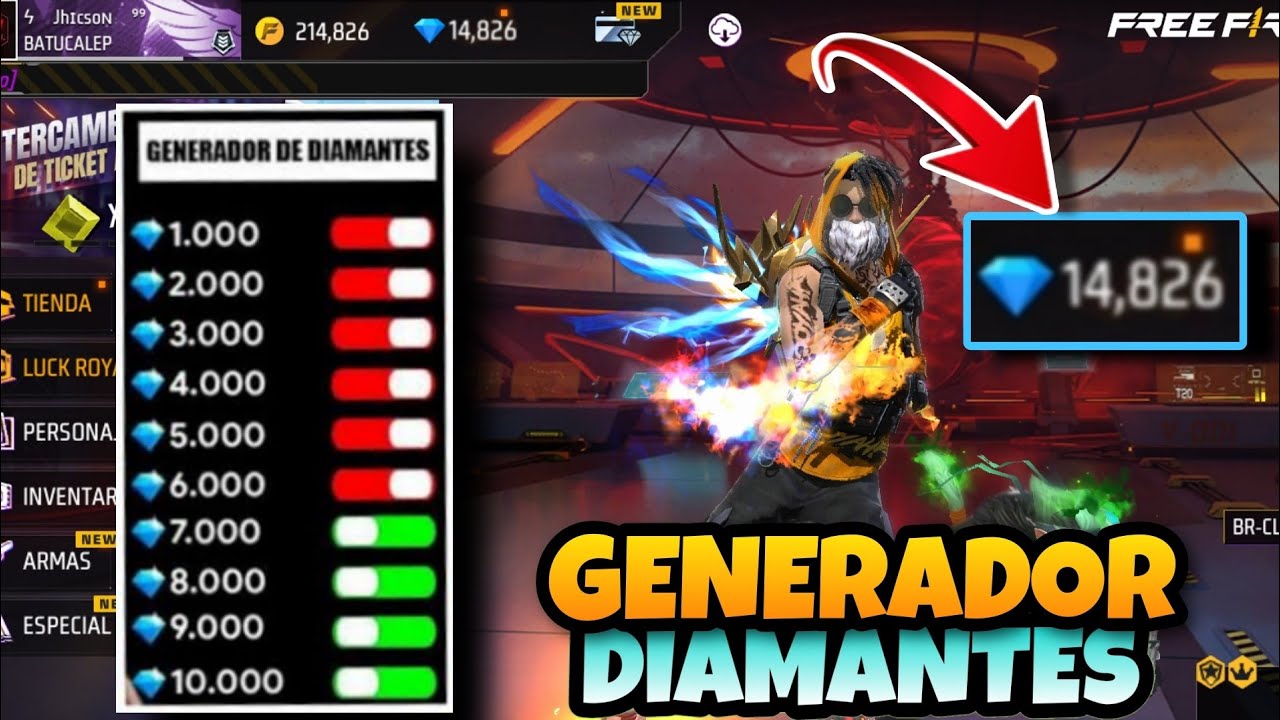 Free Fire: Generador de Diamantes